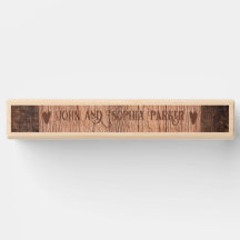 Aanpassen Trouwpaar Naam Liefde Houten Textuur