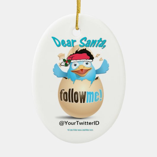 Aanpassen Twitter Dear Santa Holiday Ornament (Voorkant)