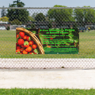 Aanpassen U-Pick Aardbeienboerderij Bessen Plukken Spandoek