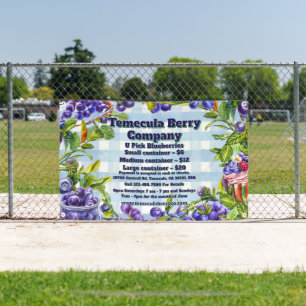 Aanpassen U-Pick Blauwe Bes Farm Verkoop Promotie Spandoek