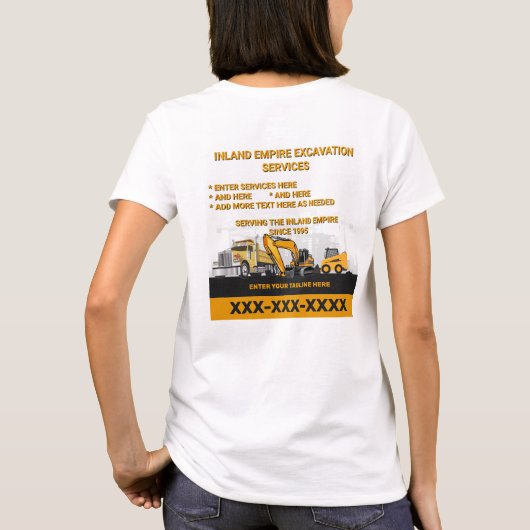 Aanpassen Uitgraving Algemene Aannemer Constructie T-shirt (Achterkant)