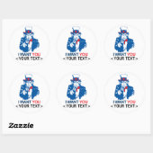 AANPASSEN UNCLE SAM WILT U,<YOUR TEXT> RONDE STICKER (Vel)