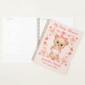 Aanpassen van Baby shower Cute Pink Teddy Bear Planner (Display)