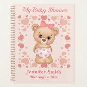 Aanpassen van Baby shower Cute Pink Teddy Bear Planner (Voorkant)