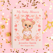 Aanpassen van Baby shower Cute Pink Teddy Bear Planner