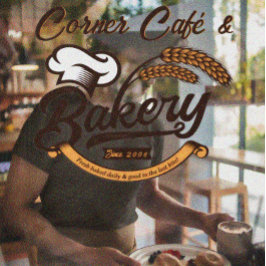 Aanpassen van  bakkerijkorrels Banner Earth Tones Raamsticker