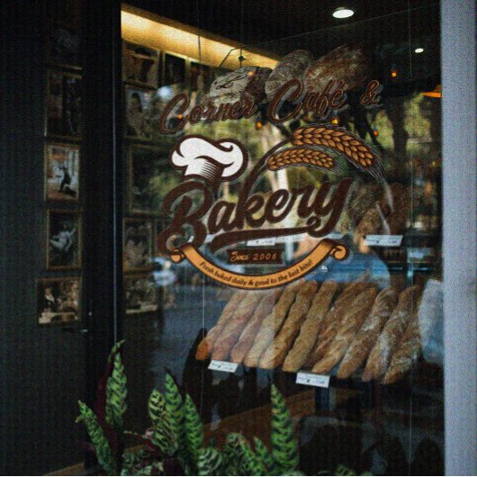 Aanpassen van  bakkerijkorrels Banner Earth Tones Raamsticker