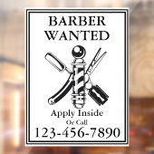 Aanpassen van  Barber Gezochte Barber Winkel Raamsticker (Vel 2)