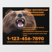 Aanpassen van Beer Grote Spel Taxidermy Winkel Raamsticker (Vel)