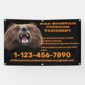 Aanpassen van Beer Grote Spel Taxidermy Winkel Spandoek (Horizontaal)