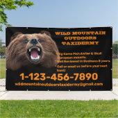 Aanpassen van Beer Grote Spel Taxidermy Winkel Spandoek (Buitenkant)