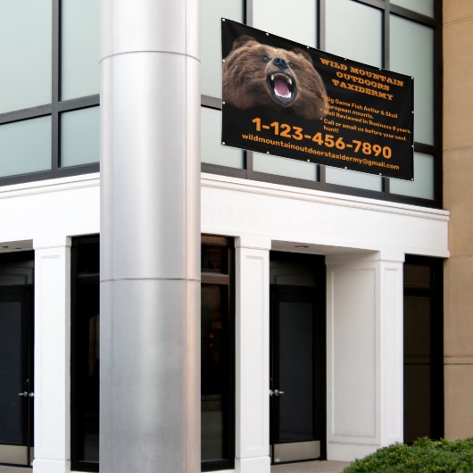 Aanpassen van Beer Grote Spel Taxidermy Winkel Spandoek (Buitenkant Gebouw)