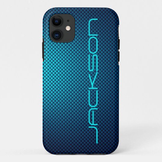 Aanpassen van blauwe koolstofvezel gepatterd Case-Mate iPhone case (Achterkant)