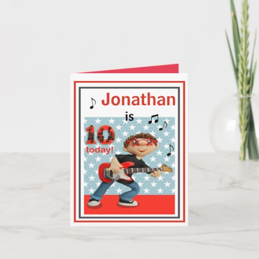 Aanpassen van Boys 10th Birthday Kaart - Rock and  (Voorkant)