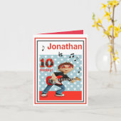 Aanpassen van Boys 10th Birthday Kaart - Rock and  (Gele Bloem)