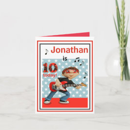 Aanpassen van Boys 10th Birthday Kaart - Rock and 
