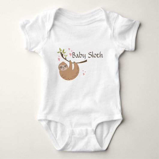 Aanpassen van Cute Baby Sloth Bodysuit (Voorkant)