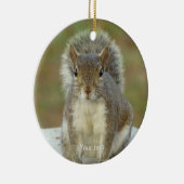 Aanpassen van Cute Squirrel-gezichtsfotografie Keramisch Ornament (Rechts)