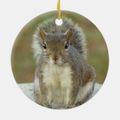 Aanpassen van Cute Squirrel-gezichtsfotografie Keramisch Ornament (Achterkant)