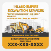 Aanpassen van de algemene contractant van de opgra vierkante sticker (Voorkant)