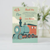 Aanpassen van de 'Birthday Train Boy Train Ticket  Bedankkaart (Staand voorkant)