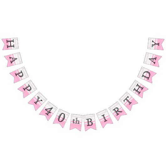 Aanpassen van de Dagen - Roze & Witte Bunting Vlag Vlaggetjes (Alle)