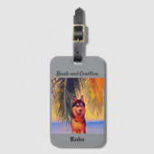 Aanpassen van de hond op het strand Bagagelabel (Voorkant (verticaal))