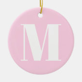 Aanpassen van de lichte roze kerst van het initiaa keramisch ornament (Voorkant)