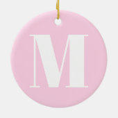 Aanpassen van de lichte roze kerst van het initiaa keramisch ornament (Achterkant)