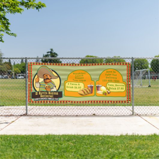 Aanpassen van de Mexicaanse prijs voor restaurantp Spandoek (Insitu)