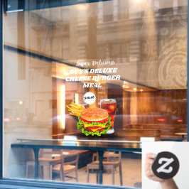 Aanpassen van de Super Delicious Burger Meal Custo Raamsticker