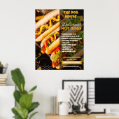 Aanpassen van Delicious Hotdogs Restaurant Medium Poster (Thuiskantoor)