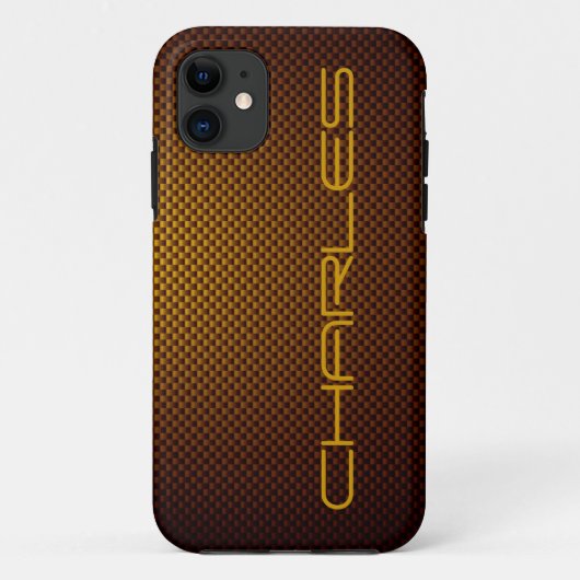 Aanpassen van gevarieerde honingzwarte koolstofvez Case-Mate iPhone case (Achterkant)