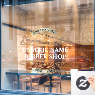 Aanpassen van gouden Razors Barber Shop Business Raamsticker