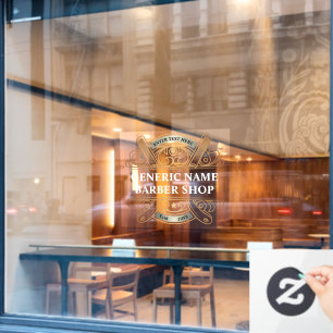 Aanpassen van  gouden Razors Barber Shop Business Raamsticker