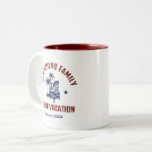 Aanpassen van groepsvakantiereis groepsvakantierei tweekleurige koffiemok (Voorkant links)