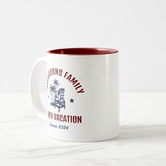 Aanpassen van groepsvakantiereis groepsvakantierei tweekleurige koffiemok (Voorkant links)