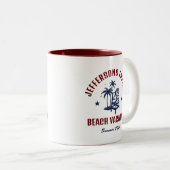 Aanpassen van groepsvakantiereis groepsvakantierei tweekleurige koffiemok (Voorkant rechts)