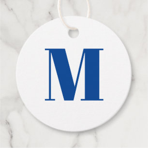 Aanpassen van het initiaal blauw wit geschenk bedankjes labels