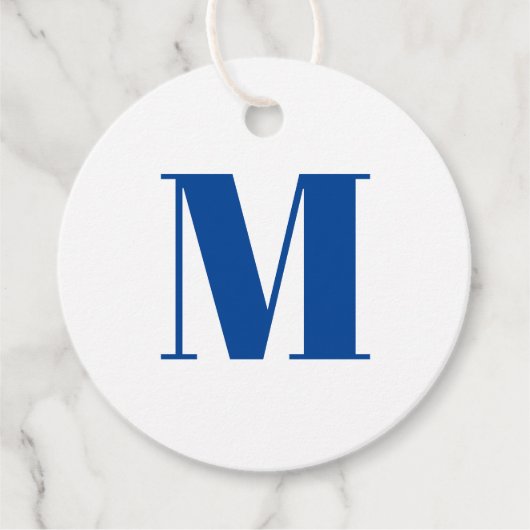 Aanpassen van het initiaal blauw wit geschenk bedankjes labels (Voorkant)