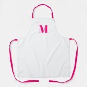 Aanpassen van het initiaal van monogram hete roze schort (Voorkant)