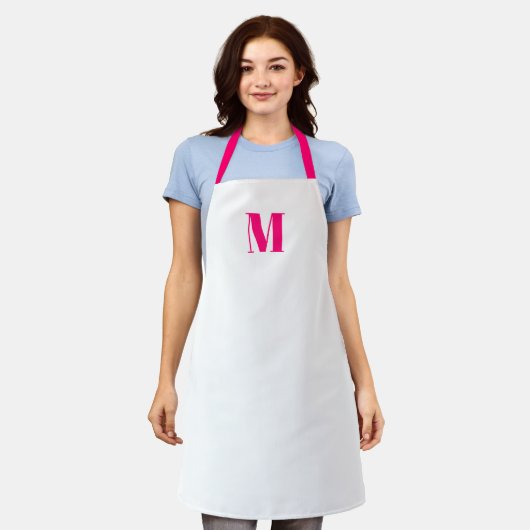 Aanpassen van het initiaal van monogram hete roze schort (Gedragen)