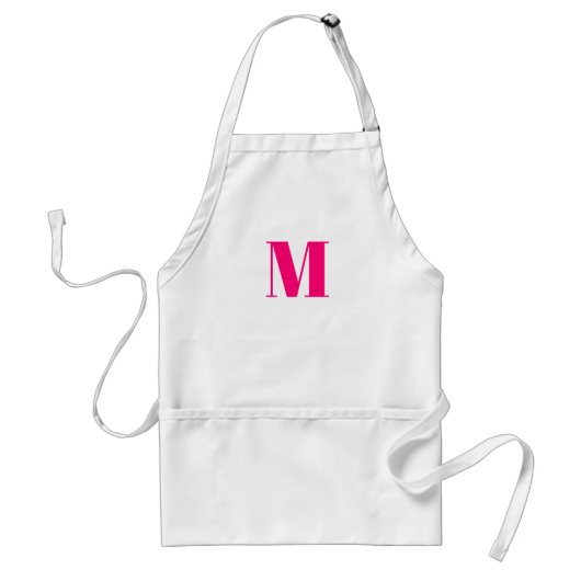 Aanpassen van het initiaal van monogram hete roze standaard schort (Voorkant)