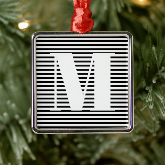 Aanpassen van initiaal met monogram kerstmis metalen ornament (Boom)
