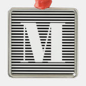 Aanpassen van initiaal met monogram kerstmis metalen ornament (Voorkant)