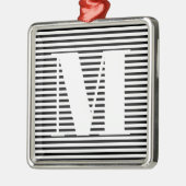 Aanpassen van initiaal met monogram kerstmis metalen ornament (Links)