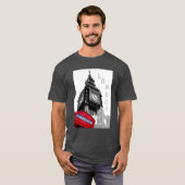 Aanpassen van London Big Ben Clock Tower Red Telef T-shirt (Voorkant volledig)