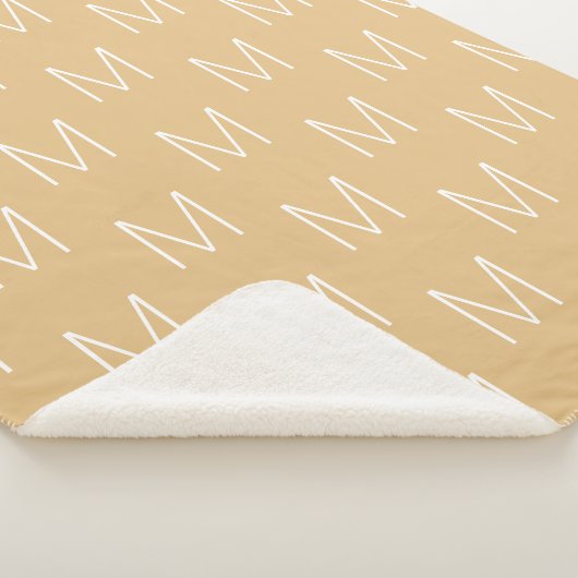Aanpassen van monogram initiaal letter camel khaki sherpa deken (3/4)