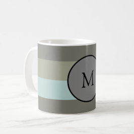 Aanpassen van monogram Moderne kleuren strepen Tre Koffiemok