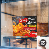 Aanpassen van Red Black Spicy Fried Chicken Restau Raamsticker (Cafe Raam)